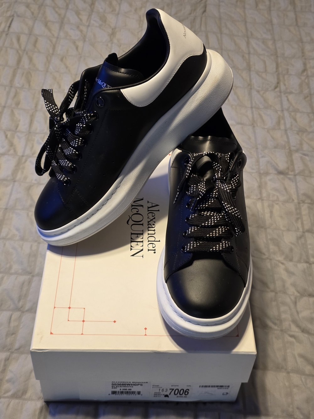 Alexander McQueen Men's Black and White Oversized Sneaker